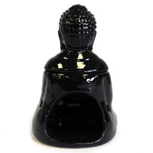 Kominek do olejków Siedzący Buddha – Czarny