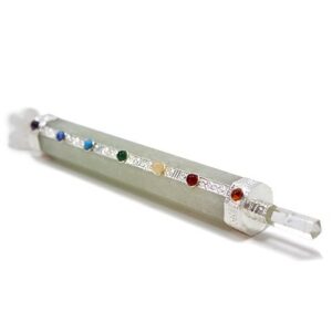 Różdżka Uzdrawiająca – Srebrna z Kwarcem Różowym (Kula)