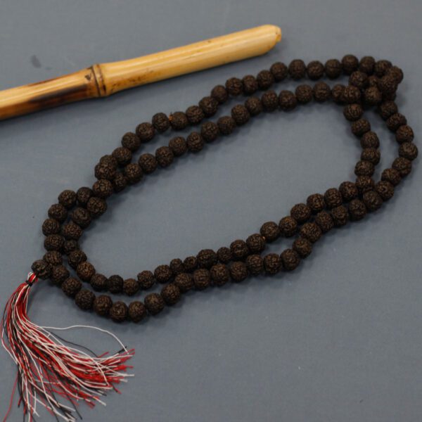 Mala Rudraksha 108 koralików – Ciemna - obrazek 6