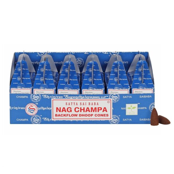 Stożki kadzideł Backflow Satya – Nag Champa (24 szt.) - obrazek 2