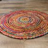 Okrągły dywan z juty i bawełny z recyklingu – 90 cm - obrazek 4