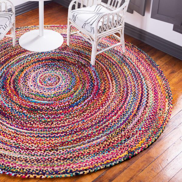 Okrągły dywan z juty i bawełny z recyklingu – 120 cm - obrazek 6