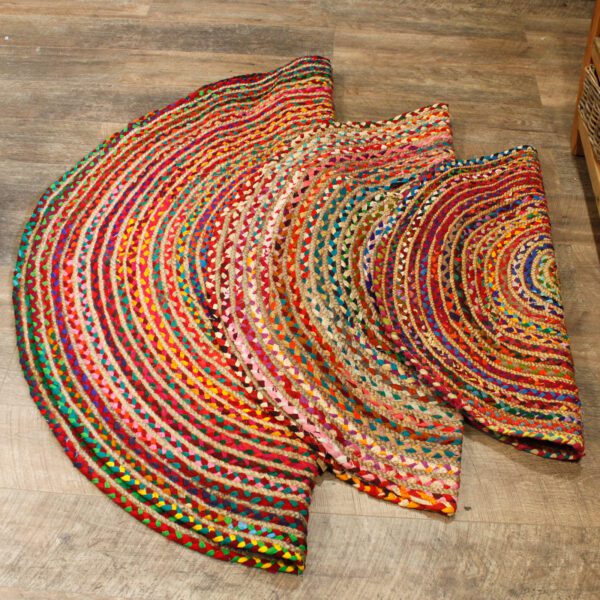 Okrągły dywan z juty i bawełny z recyklingu – 120 cm - obrazek 8