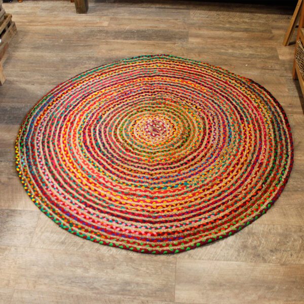 Okrągły dywan z juty i bawełny z recyklingu – 150 cm - obrazek 3