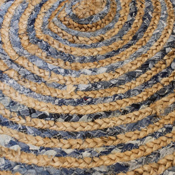 Okrągły dywan z juty i dżinsu z recyklingu – 120 cm - obrazek 4