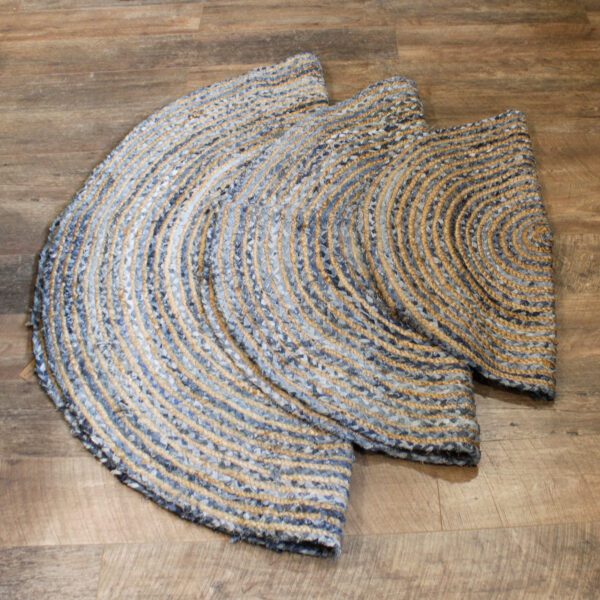 Okrągły dywan z juty i dżinsu z recyklingu – 120 cm - obrazek 7
