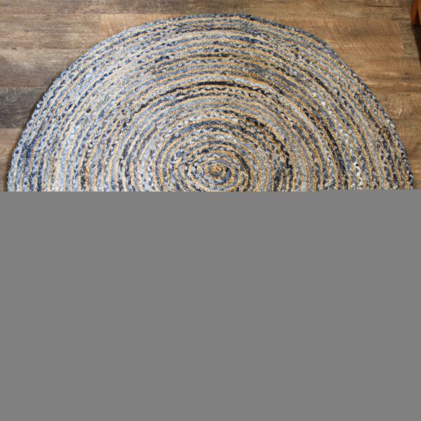 Okrągły dywan z juty i dżinsu z recyklingu – 150 cm - obrazek 2