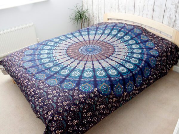 Podwójna narzuta bawełniana + dekoracja ścienna – Klasyczna Mandala 230×200 cm