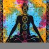 Pojedyncza narzuta bawełniana + dekoracja ścienna – Budda Czakr 130x200 cm - obrazek 2