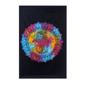 Pojedyncza narzuta bawełniana + dekoracja ścienna – Czarna Hamsa 130x200 cm