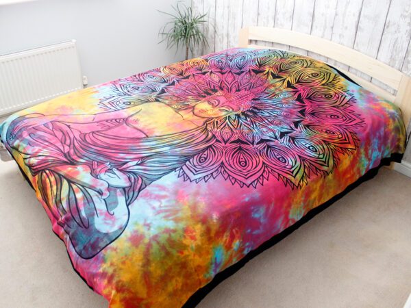 Podwójna narzuta bawełniana + dekoracja ścienna – Spokojny Budda 230x200 cm - obrazek 3
