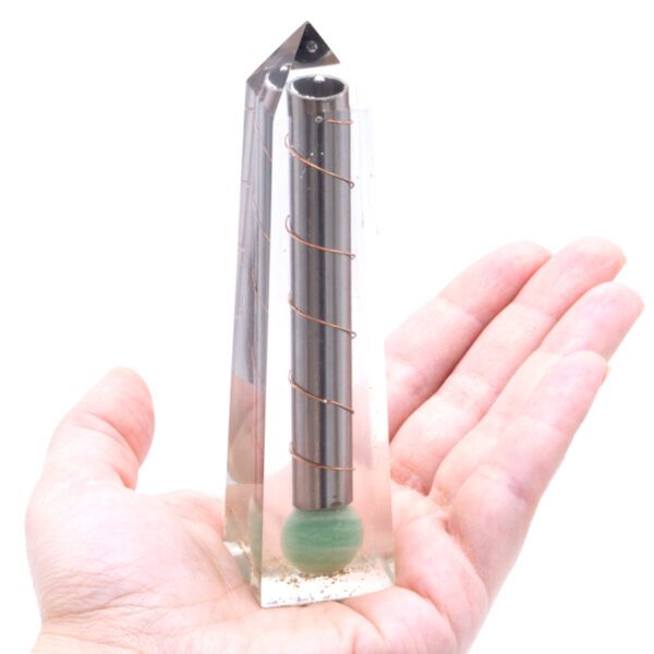 Obelisk Orgonitowy – Awenturyn Zielony – 110x30 mm - obrazek 2