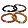 Bransoletki Rudraksha z Buddą – zestaw mix