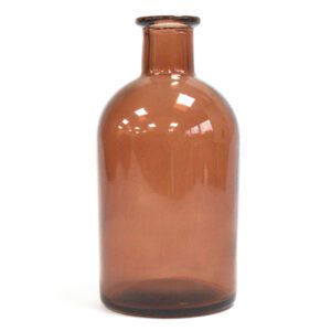 Okrągła Butelka w Stylu Vintage z Patyczkami – Bursztynowa – 200ml