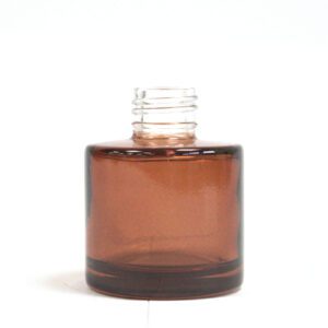 Okrągła Butelka z Patyczkami – Bursztynowa – 50ml