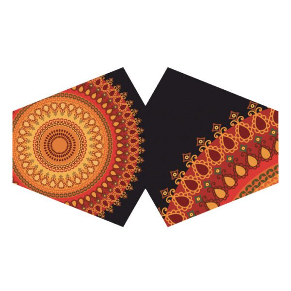 Wielorazowa Maseczka Modowa - Pomarańczowa Mandala (Dorosły)