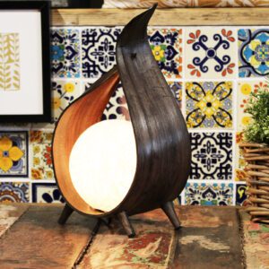 Naturalna lampa z kokosa – czekoladowe owinięcie skręcone