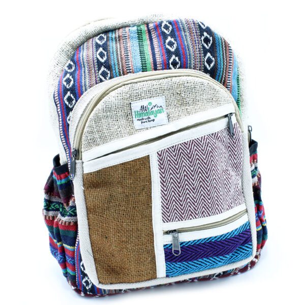 Mały Plecak z Konopi - Styl Zig Zag Zips