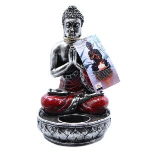 Średni świecznik Budda – czerwony
