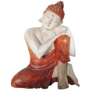 Ręcznie rzeźbiona figura Buddy – 25 cm Myślący