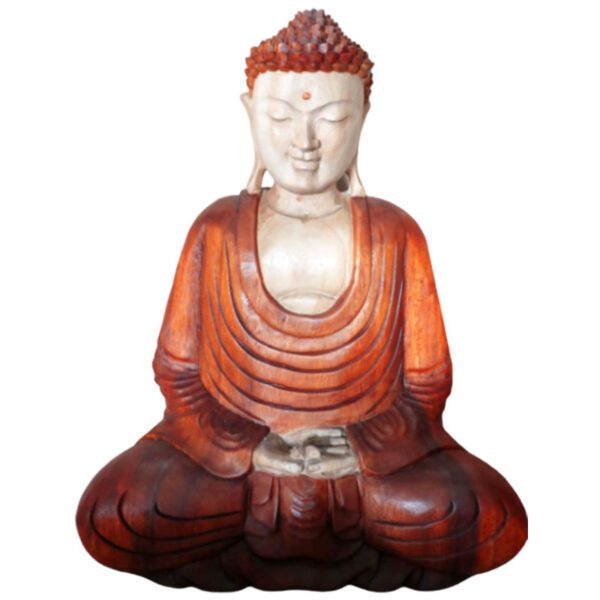 Ręcznie rzeźbiona figura Buddy – 40 cm Ręka w dół