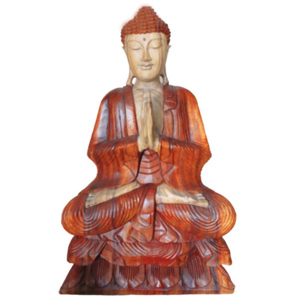 Ręcznie rzeźbiona figura Buddy – 80 cm Powitanie