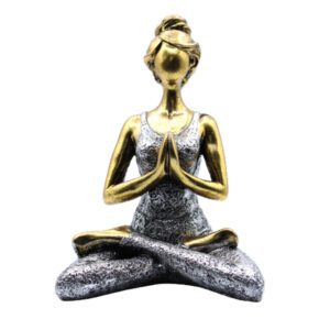 Figurka joginki – brąz i srebro 24 cm