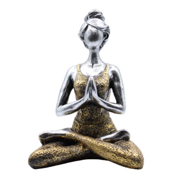 Figurka joginki – srebro i złoto 24 cm