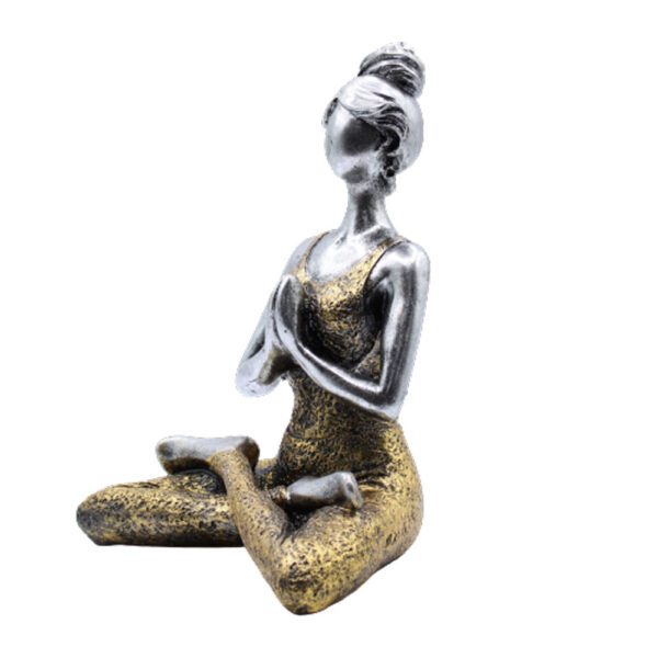 Figurka joginki – srebro i złoto 24 cm - obrazek 2