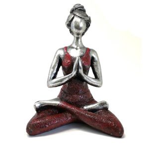 Figurka joginki – srebro i bordo 24 cm