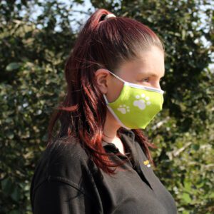 Wielorazowa Maseczka Modowa – Ślady Łapek (Dorosły)