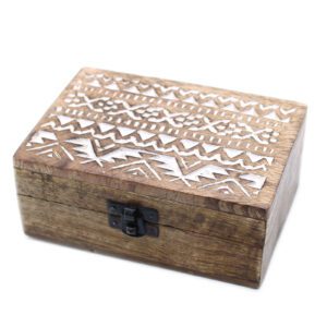 Drewniane Pudełko White Wash - 6x4 Słowiański Wzór