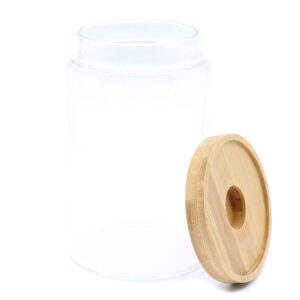Szklany słoik w bambusowej osłonie – 10 cm
