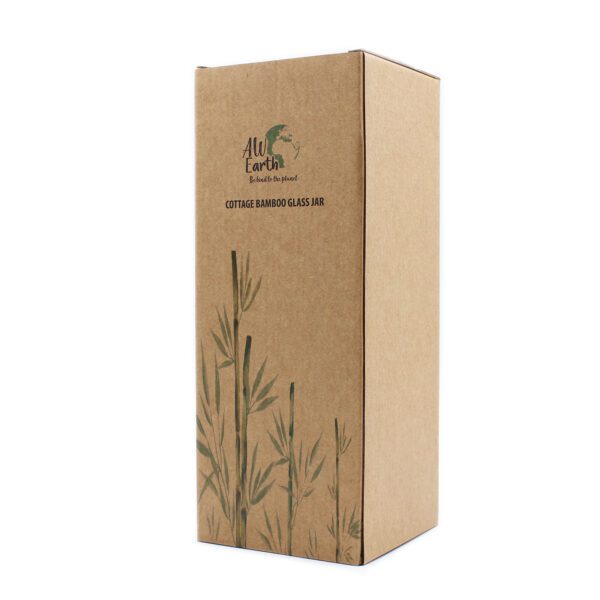 Szklany słoik w bambusowej osłonie – 25 cm - obrazek 2
