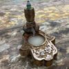 Mała kadzielniczka Backflow z drewna mango – Hamsa - obrazek 4