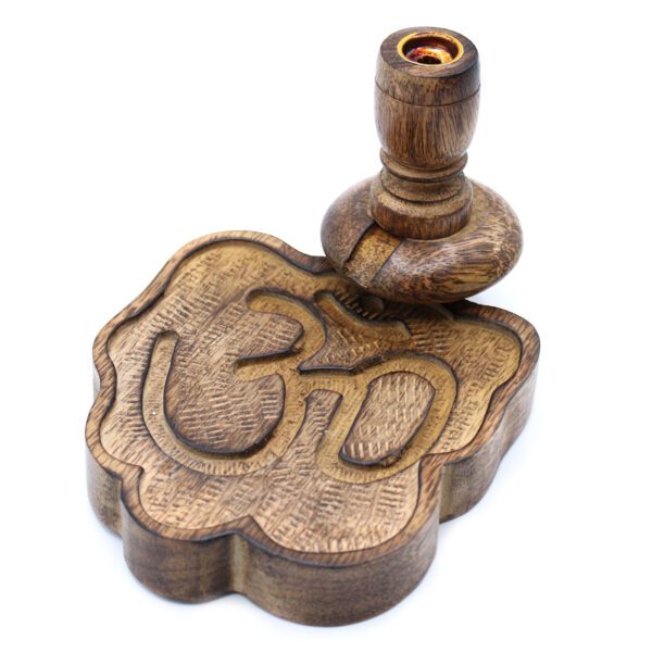 Mała kadzielniczka Backflow z drewna mango – Ohm - obrazek 2