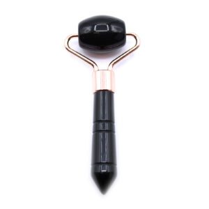 Mini Roller z Kamienia – Obsydian Czarny