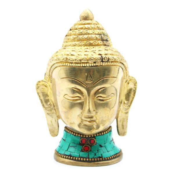 Mosiężna figura Buddy – Duża głowa – 11,5 cm - obrazek 5