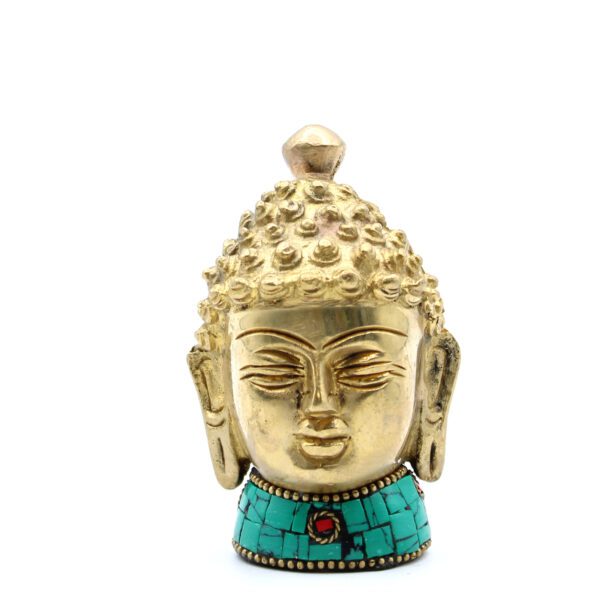Mosiężna figura Buddy – Średnia głowa – 8 cm - obrazek 5