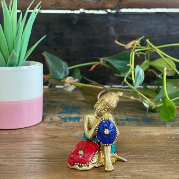 Mosiężna figura Buddy – Myślący – 6,5 cm - obrazek 8