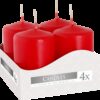 Set of Pillar Candles  40x60mm (4 pieces) - Red