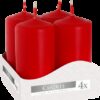 Set of Pillar Candles  40x80mm (4 pieces) - Red