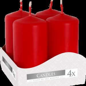 Set of Pillar Candles  40x80mm (4 pieces) - Red