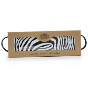 Luksusowa Lawendowa Poduszka Zbożowa w Pudełku Prezentowym – Zebra