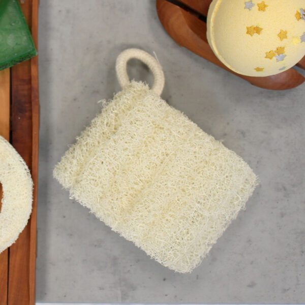 Luksusowa egipska loofa ze sznurkiem bawełnianym – nieprasowana – 8–12 cm - obrazek 4