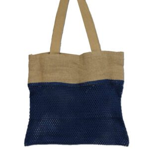 Torba z Miękkiej Juty i Bawełnianej Siatki - Denim