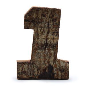 Rustykalna cyfra z kory – 1 – 7 cm