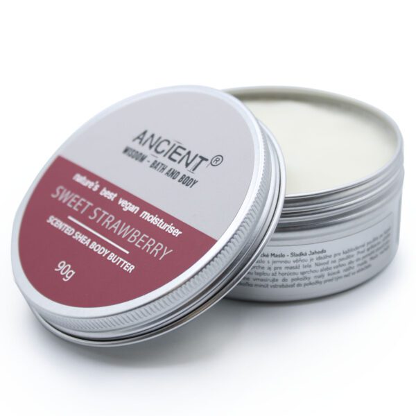 Masło do ciała z masłem shea – zapach – słodka truskawka – 90 g - obrazek 3