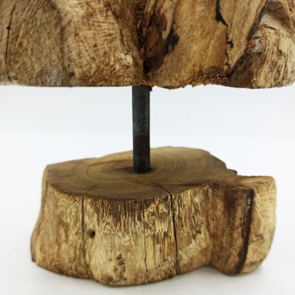 Szklana misa wtopiona w drewno ze stojakiem – średnia