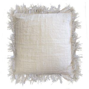 Poduszka lniana 60x60 cm Frędzle Polos